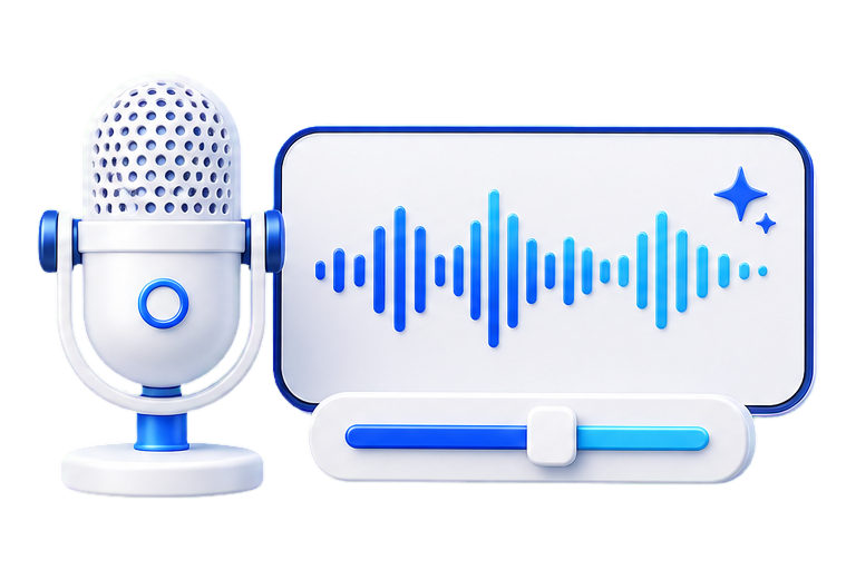 Áudio com acabamento de podcast